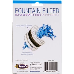 Pioneer Pet Replacement Filters for Ceramic & Stainless Steel Fountains, 4 pack