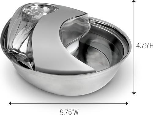 Show full view: Pioneer Pet Stainless Steel Dog & Cat Fountain Raindrop Design, 60-oz + Replacement Filters, 3 pack slide 3 of 8