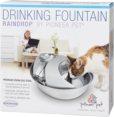 Show full view: Pioneer Pet Stainless Steel Dog & Cat Fountain Raindrop Design, 60-oz slide 5 of 10