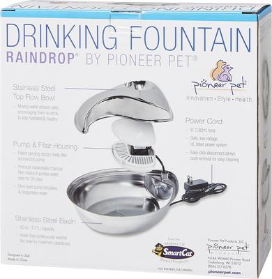 Show full view: Pioneer Pet Stainless Steel Dog & Cat Fountain Raindrop Design, 60-oz slide 6 of 10