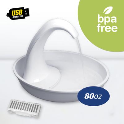 Show full view: Pioneer Pet Swan Cat Drinking Fountain, White slide 3 of 7