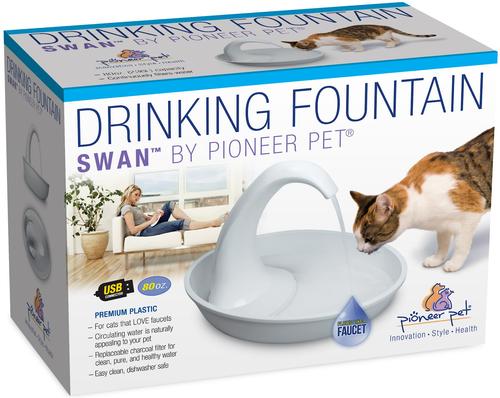 Show full view: Pioneer Pet Swan Cat Drinking Fountain, White slide 6 of 7