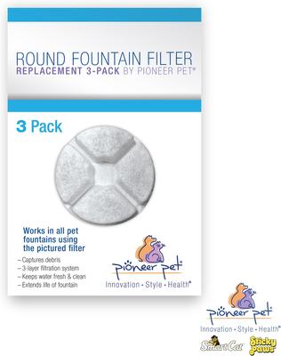 Show full view: Pioneer Pet Vortex Drinking Dog & Cat Fountain, Gray, Medium + Replacement Filter, White, Small, 3 count slide 6 of 7