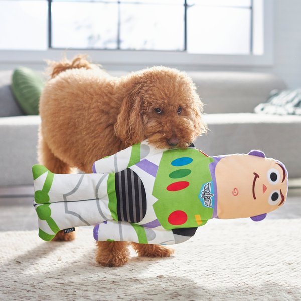 Pixar Buzz Lightyear Wagazoo Plush Squeaky Dog Toy, Extra Long