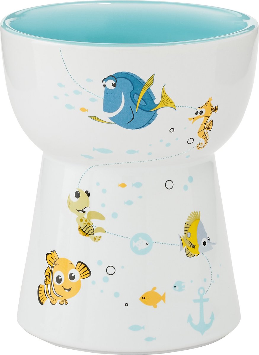 Pixar Finding Nemo Short Shape Non-Skid Elevated Ceramic Cat Bowl