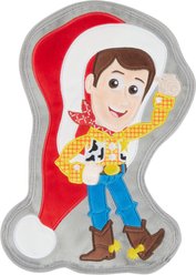 Pixar Holiday Woody with Santa Hat Flat Plush Squeaky Dog Toy, Medium/Large
