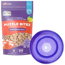 Planet Dog Orbee-Tuff Lil Snoop Treat Dispenser Toy + Nina Ottosson by Outward Hound Apple Bacon Puzzle Bitez Training Dog Treat