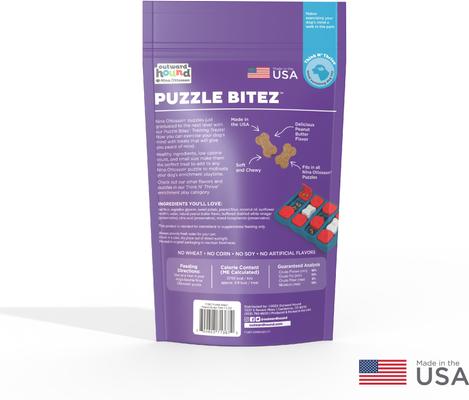 Show full view: Planet Dog Orbee-Tuff Lil Snoop Treat Dispenser Toy + Nina Ottosson by Outward Hound Apple Bacon Puzzle Bitez Training Dog Treat slide 7 of 9