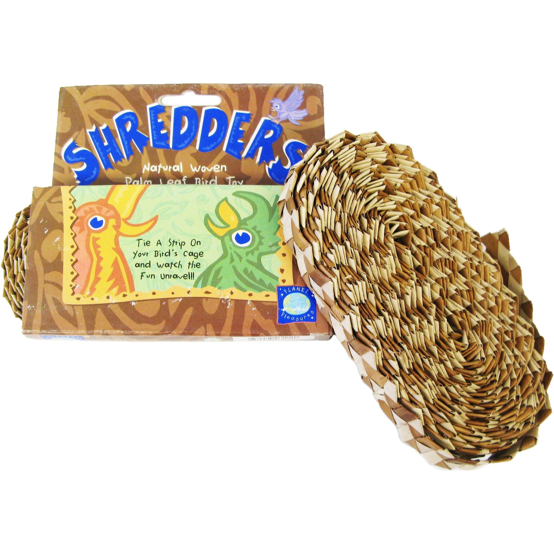 Planet Pleasures Zig Zag Natural Shredder Bird Toy, Small