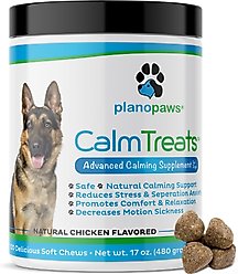Plano Paws Calm Treats Advanced Calming Natural Chicken Flavor Chews Dog Supplement, 120 count