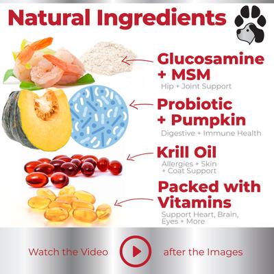 Show full view: Plano Paws Vita Treats 15 in 1 Multivitamins Natural Chicken Flavor Soft Chews Dog Supplement, 120 count slide 6 of 7