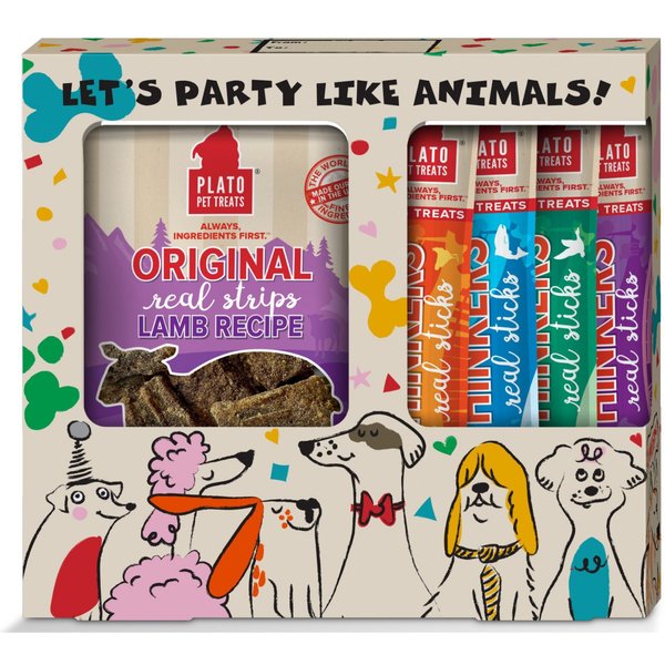 Plato Celebration Gift Box Variety Pack Air-Dried & Jerky Dog Treats