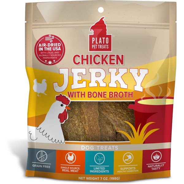 Plato Chicken Jerky with Bone Broth Dog Treat