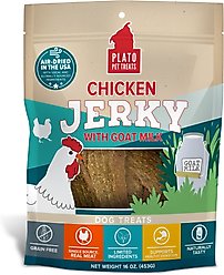 Plato Chicken Jerky with Goat's Milk Dog Treat, 16-oz bag