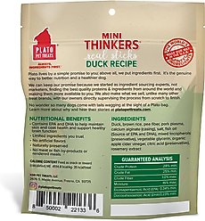 Plato Mini Thinkers Duck Recipe Dog Treats, 3-oz bag slide 2 of 3