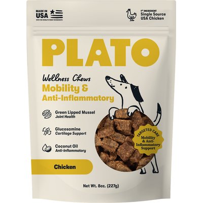 Plato Plato Mobility & Anti-Inflammatory Jerky Supplement for Dogs, 60 count