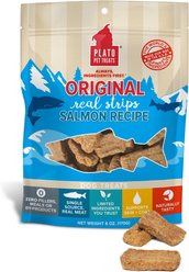 Plato Original Real Strips Salmon Recipe Dog Treats, 3-oz bag