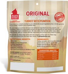 Plato Real Strips Turkey with Pumpkin Grain-Free Dog Treats, 3-oz bag slide 2 of 3