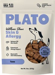 Plato Skin & Coat Jerky Supplement for Dogs, 60 count