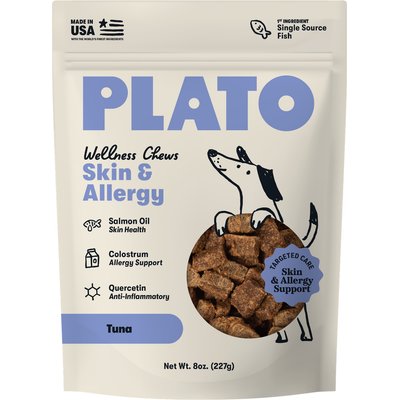 Plato Plato Skin & Coat Jerky Supplement for Dogs, 60 count