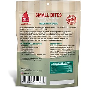 Plato Small Bites Duck Grain-Free Dog Treats, 6-oz bag