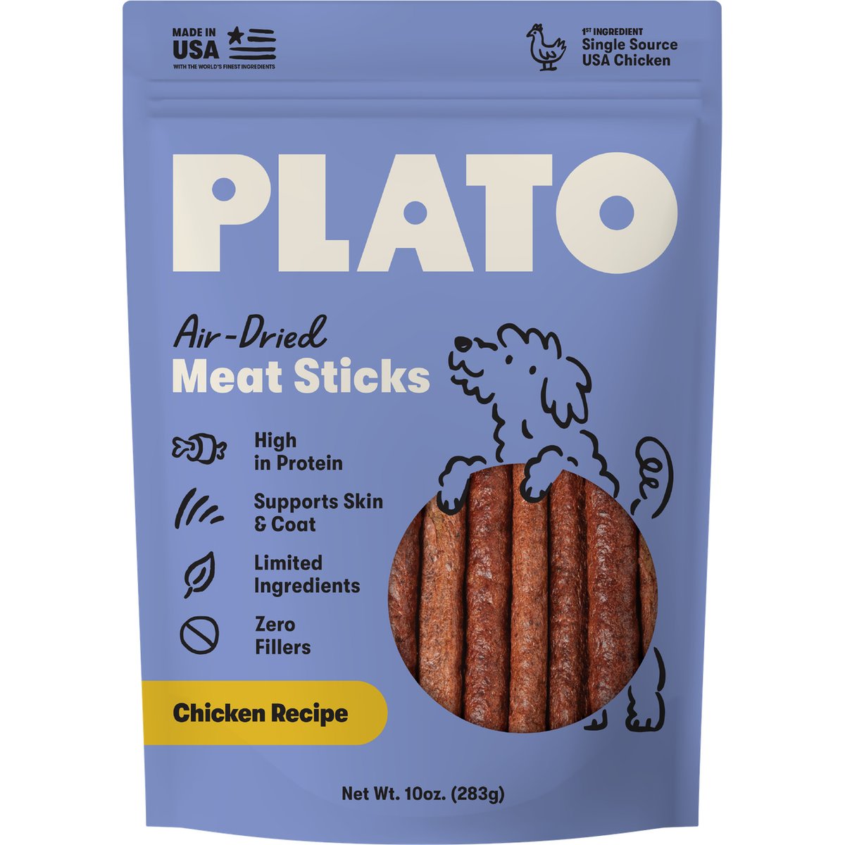 Plato Thinkers Chicken Recipe Dog Treats, 10-oz bag