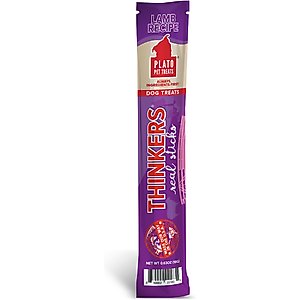 Plato Thinkers Real Sticks Lamb Recipe Dog Treat, 0.63-oz pouch