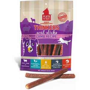 Plato Thinkers Real Sticks Lamb Recipe Dog Treats, 18-oz bag