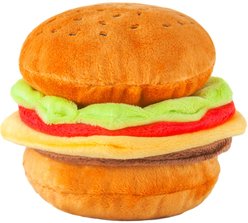 P.L.A.Y. Pet Lifestyle and You American Classic Food Burger Squeaky Plush Dog Toy