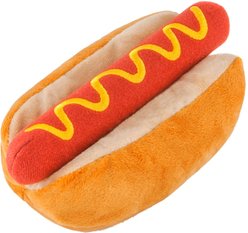 P.L.A.Y. Pet Lifestyle and You American Classic Food Hot Dog Squeaky Plush Dog Toy