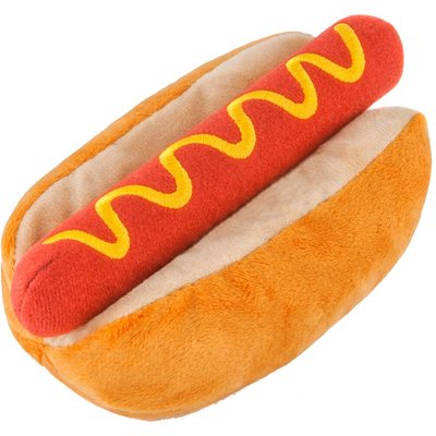 P.L.A.Y. Pet Lifestyle and You P.L.A.Y. Pet Lifestyle and You American Classic Food Hot Dog Squeaky Plush Dog Toy