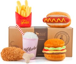 P.L.A.Y. Pet Lifestyle and You American Classic Food Set Squeaky Plush Dog Toy