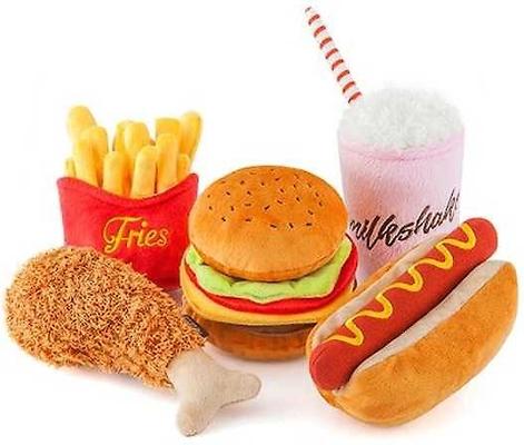 Show full view: P.L.A.Y. Pet Lifestyle and You American Classic Food Set Squeaky Plush Dog Toy slide 5 of 6