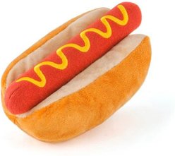 P.L.A.Y. Pet Lifestyle and You American Classic Hot Dog Plush Squeaky Dog Toy, X-Small
