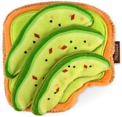 Show full view: P.L.A.Y. Pet Lifestyle and You Barking Brunch Avodoggo Toast Plush Squeaky Dog Toy, X-Small slide 2 of 5