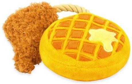 Show full view: P.L.A.Y. Pet Lifestyle and You Barking Brunch Chicken And Woffles Plush Squeaky Dog Toy slide 2 of 5