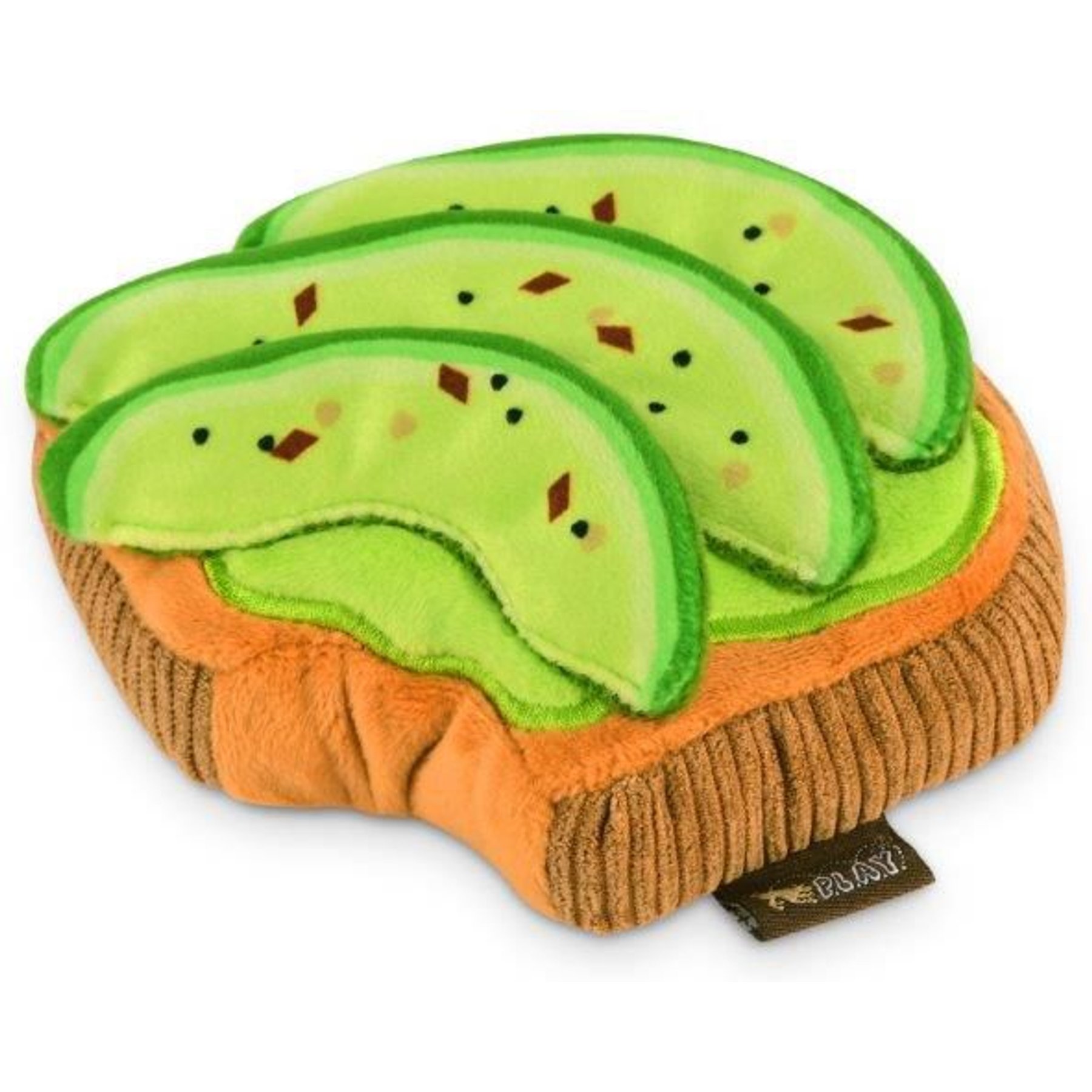 P.L.A.Y. Pet Lifestyle and You Barking Brunch Collection, Avodoggo Toast Plush Squeaky Dog Toy
