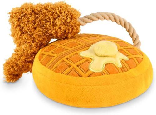 Show full view: P.L.A.Y. Pet Lifestyle and You Barking Brunch Collection, Chicken And Woofles Plush Squeaky Dog Toy slide 2 of 6