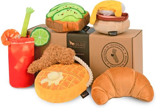 Show full view: P.L.A.Y. Pet Lifestyle and You Barking Brunch Squeaky Dog Toy, 5 count slide 2 of 9