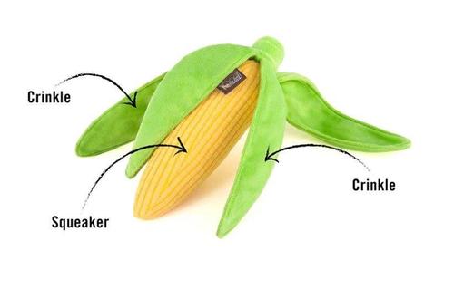 Show full view: P.L.A.Y. Pet Lifestyle and You Farm Fresh Corn Plush Squeaky Dog Toy slide 2 of 4