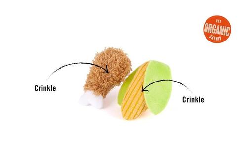 Show full view: P.L.A.Y. Pet Lifestyle and You Feline Frenzy Purrfect Picnic Plush Squeaky Cat Toy, 2 count slide 3 of 5
