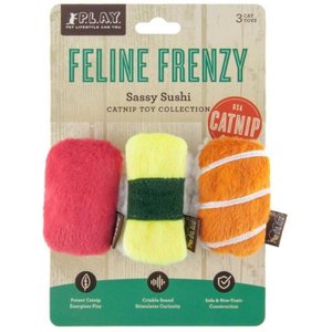 P.L.A.Y. Pet Lifestyle and You Feline Frenzy Sassy Sushi Plush Squeaky Cat Toy