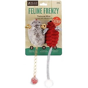 P.L.A.Y. Pet Lifestyle and You Feline Frenzy Twice As Mice Plush Squeaky Cat Toy