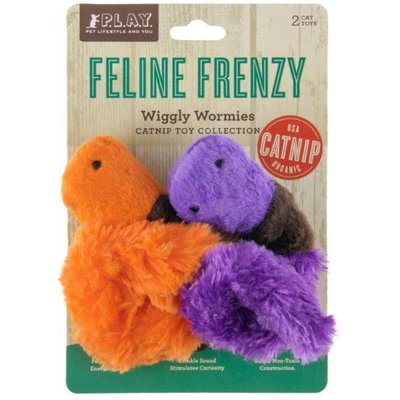 P.L.A.Y. Pet Lifestyle and You P.L.A.Y. Pet Lifestyle and You Feline Frenzy Wiggly Worms Plush Squeaky Cat Toy