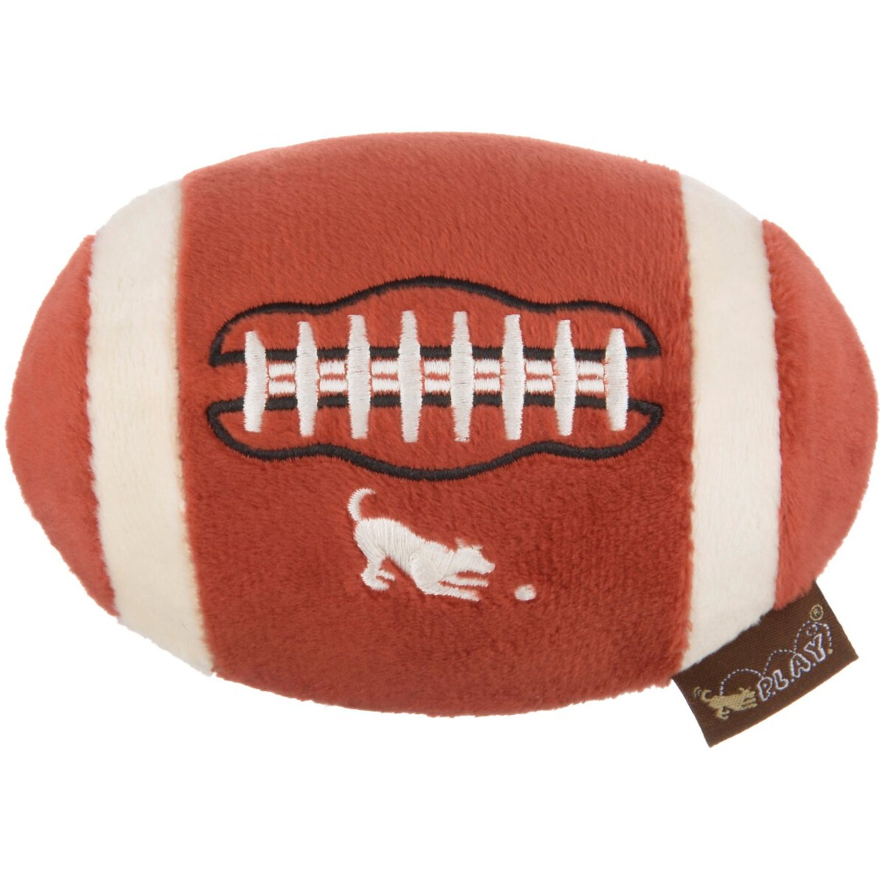 P.L.A.Y. Pet Lifestyle and You Football Squeaky Plush Dog Toy, Small