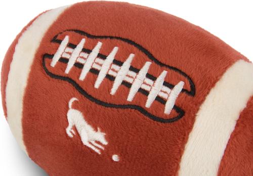 Show full view: P.L.A.Y. Pet Lifestyle and You Football Squeaky Plush Dog Toy, Small slide 2 of 5