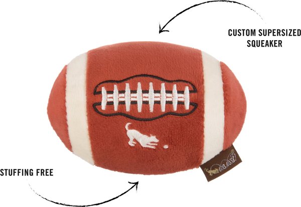 Show full view: P.L.A.Y. Pet Lifestyle and You Football Squeaky Plush Dog Toy, Small slide 3 of 5