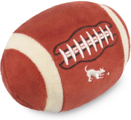 Show full view: P.L.A.Y. Pet Lifestyle and You Football Squeaky Plush Dog Toy, Small slide 4 of 5