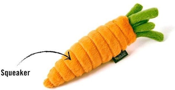 Show full view: P.L.A.Y. Pet Lifestyle and You Garden Fresh Carrot Plush Squeaky Dog Toy, X-Small slide 2 of 4