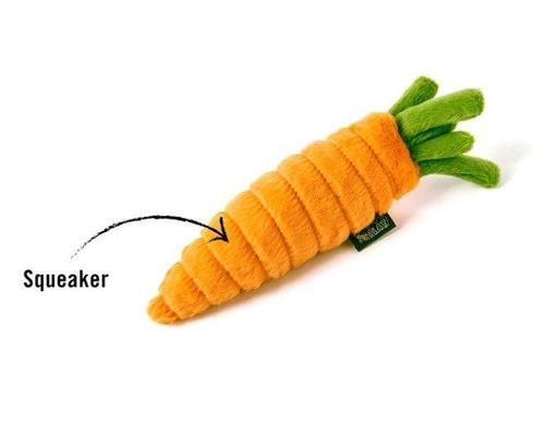 Show full view: P.L.A.Y. Pet Lifestyle and You Garden Fresh Carrot Plush Squeaky Dog Toy, X-Small slide 3 of 5